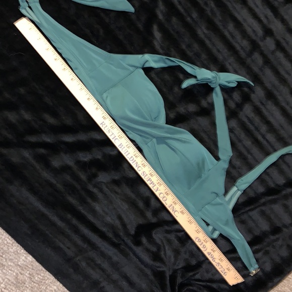 Unbranded bikini top green pinup style with double back strap Asian size 2X US S - Picture 6 of 8